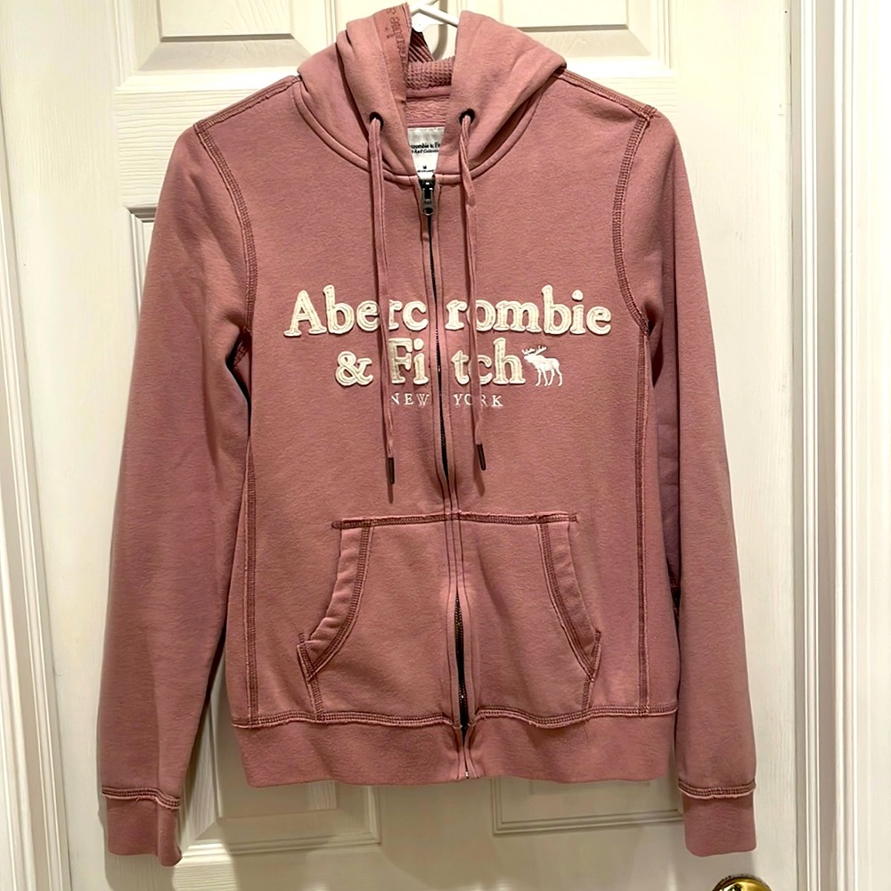 Abercrombie & Fitch zip up hoodie dusty rose